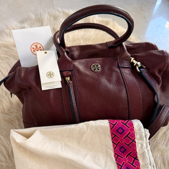 Tory Burch Brody Satchel - Deep Berry - Picture 1 of 8